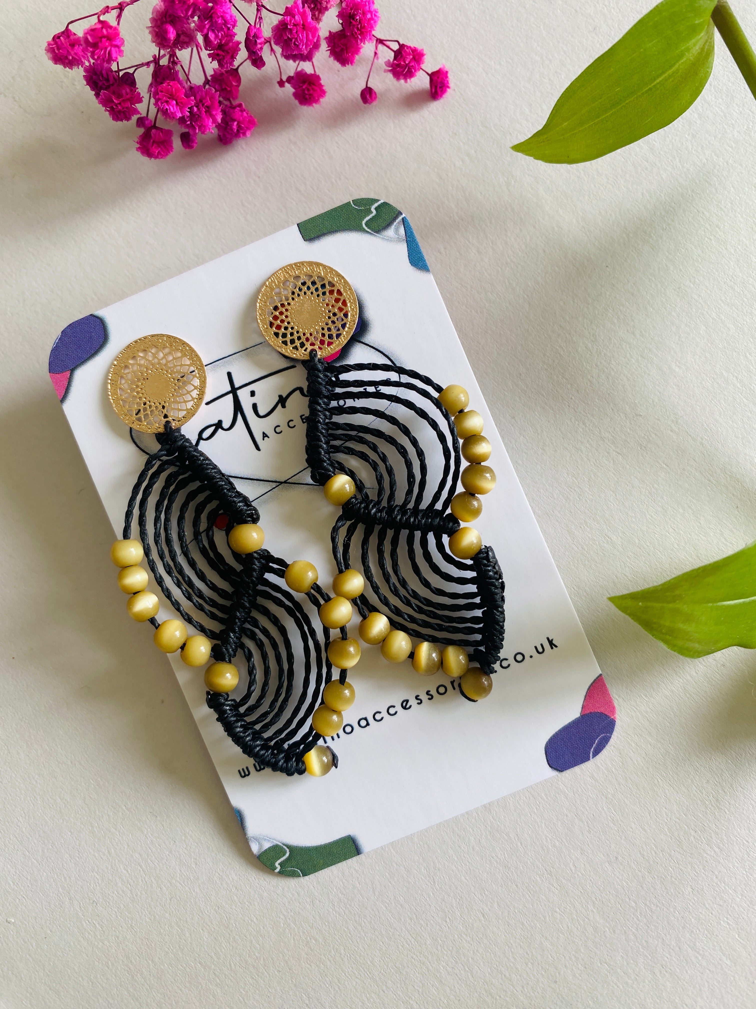 Black Macrame Earrings